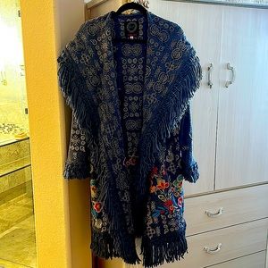 Gorgeously embroidered (never worn) Johnny Was embroidered long cardigan